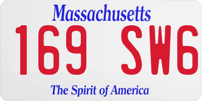 MA license plate 169SW6