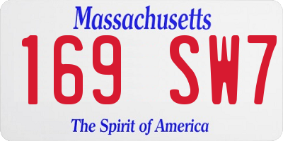 MA license plate 169SW7