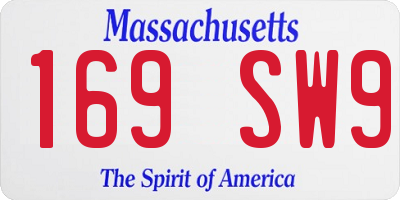 MA license plate 169SW9
