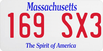 MA license plate 169SX3