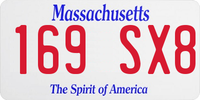 MA license plate 169SX8