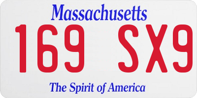 MA license plate 169SX9