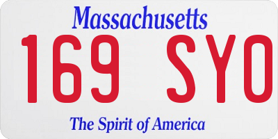 MA license plate 169SY0