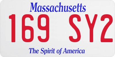 MA license plate 169SY2