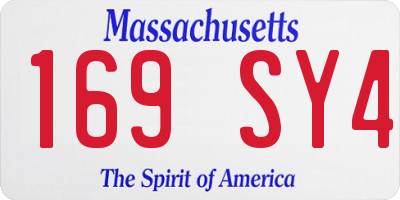 MA license plate 169SY4