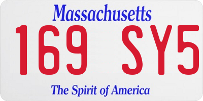 MA license plate 169SY5