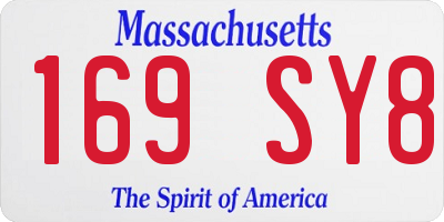 MA license plate 169SY8