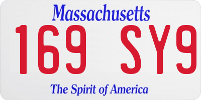 MA license plate 169SY9