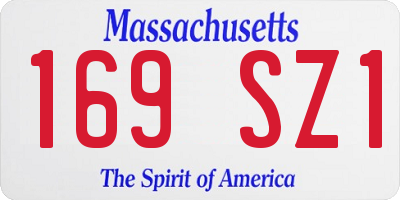 MA license plate 169SZ1