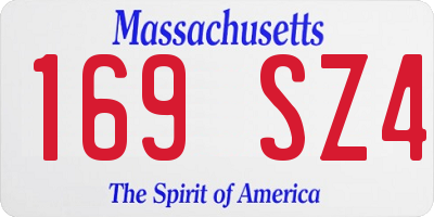 MA license plate 169SZ4