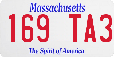 MA license plate 169TA3