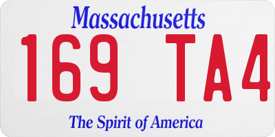 MA license plate 169TA4