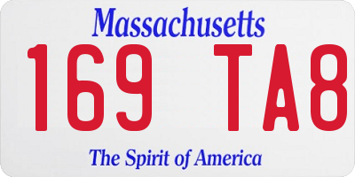 MA license plate 169TA8