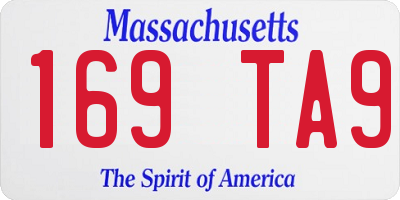 MA license plate 169TA9