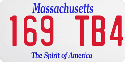 MA license plate 169TB4