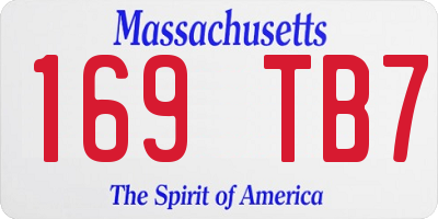 MA license plate 169TB7