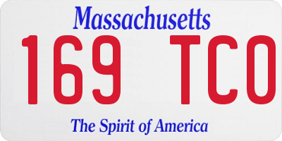 MA license plate 169TC0