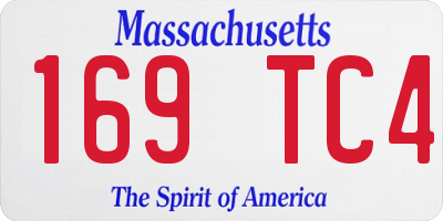 MA license plate 169TC4