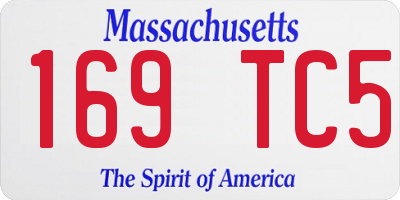MA license plate 169TC5