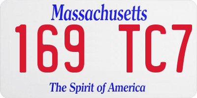 MA license plate 169TC7