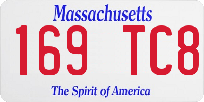 MA license plate 169TC8