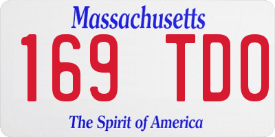 MA license plate 169TD0