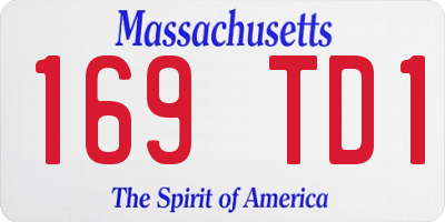 MA license plate 169TD1