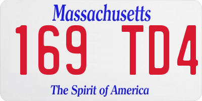 MA license plate 169TD4