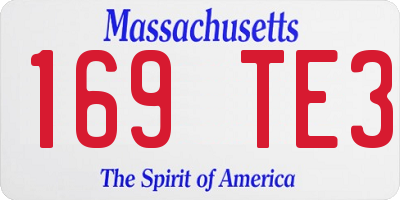 MA license plate 169TE3