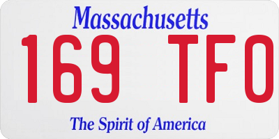 MA license plate 169TF0