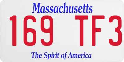 MA license plate 169TF3