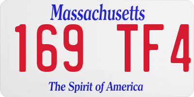 MA license plate 169TF4