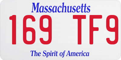 MA license plate 169TF9