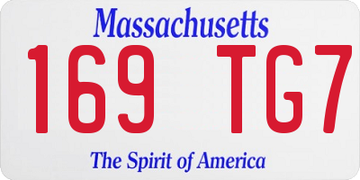 MA license plate 169TG7