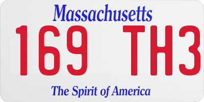 MA license plate 169TH3