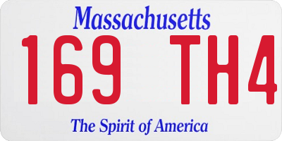 MA license plate 169TH4