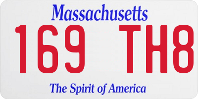 MA license plate 169TH8