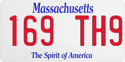 MA license plate 169TH9