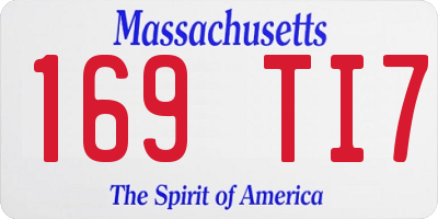 MA license plate 169TI7