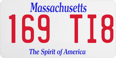 MA license plate 169TI8