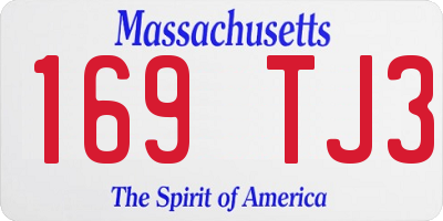 MA license plate 169TJ3