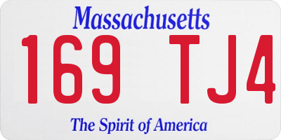 MA license plate 169TJ4