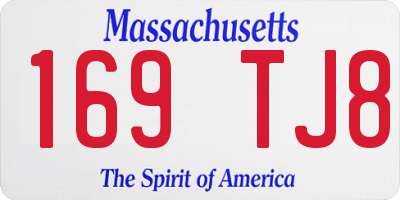 MA license plate 169TJ8