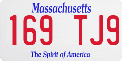 MA license plate 169TJ9