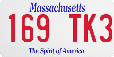 MA license plate 169TK3