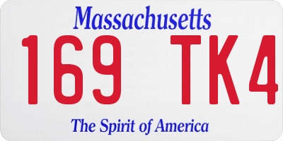 MA license plate 169TK4