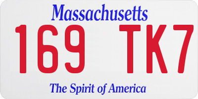 MA license plate 169TK7