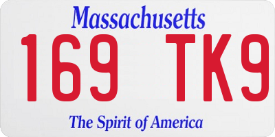 MA license plate 169TK9