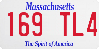 MA license plate 169TL4