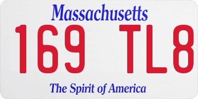 MA license plate 169TL8